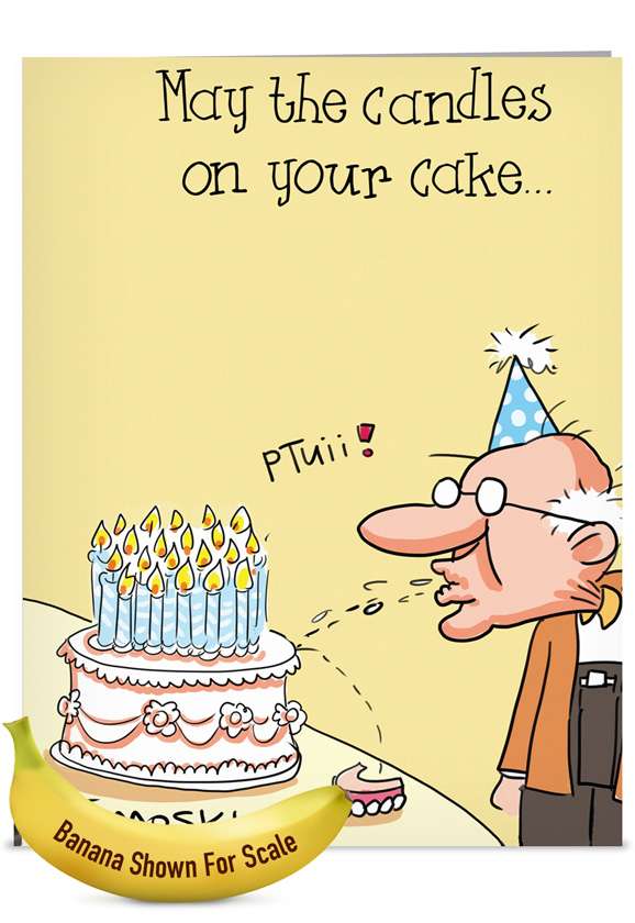 Funny Birthday Jumbo Printed Greeting Card by Rick Stromoski from NobleWorksCards.com - Gray Pubes