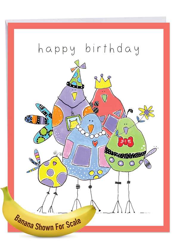 Creative Birthday Jumbo Printed Greeting Card By Jenny Foster From NobleWorksCards.com - Wordy Birdies