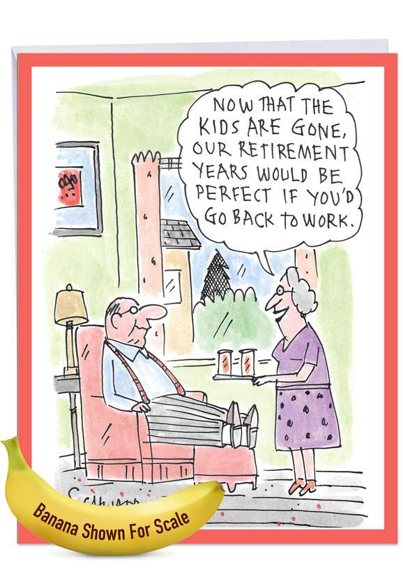 Back To Work: Funny Retirement Over-sized Paper Greeting Card