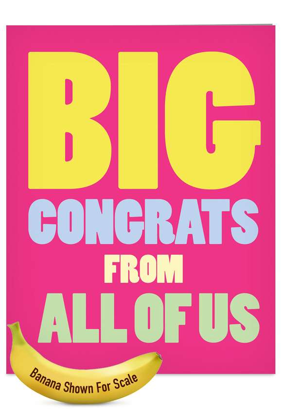 Big Congrats From Us Big Ones Congratulations Paper Card