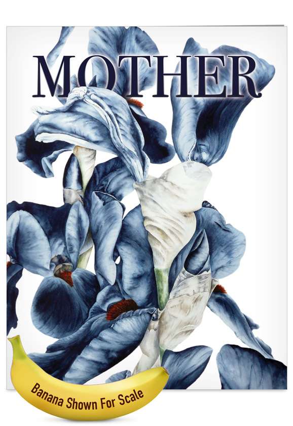 Stylish Mother's Day Jumbo Greeting Card by Marie Burke from NobleWorksCards.com - Iridescent Iris