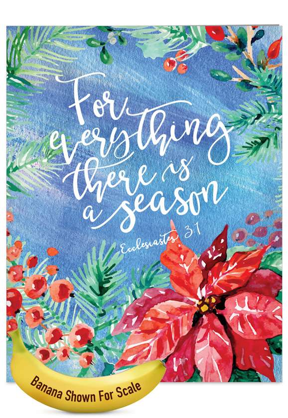 Stylish Seasons Greetings Jumbo Printed Greeting Card by Batya Sagy from NobleWorksCards.com - Season for Everything