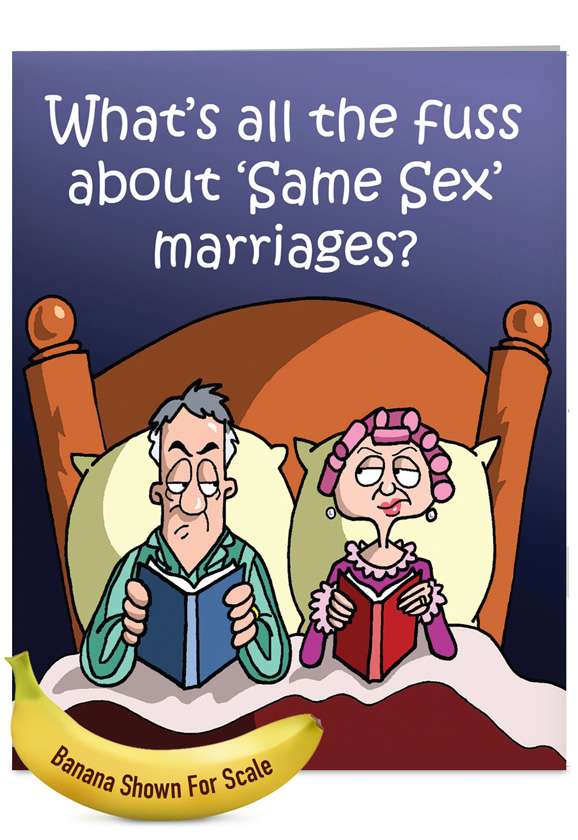 Same X Marriage Cartoons Anniversary Paper Card D.T. Walsh