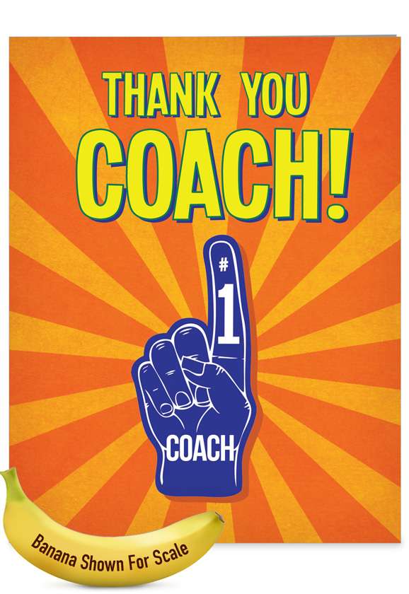 Thank You Coach From All: Humorous Thank You Extra Large Card