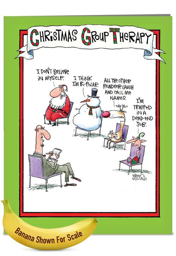 Group Therapy Cartoons Jumbo Christmas Paper Card