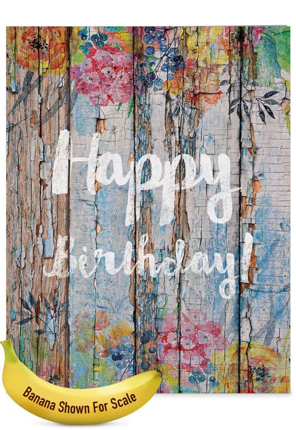Stylish Birthday Jumbo Card By NobleWorks Inc From NobleWorksCards.com - Blooming Driftwood