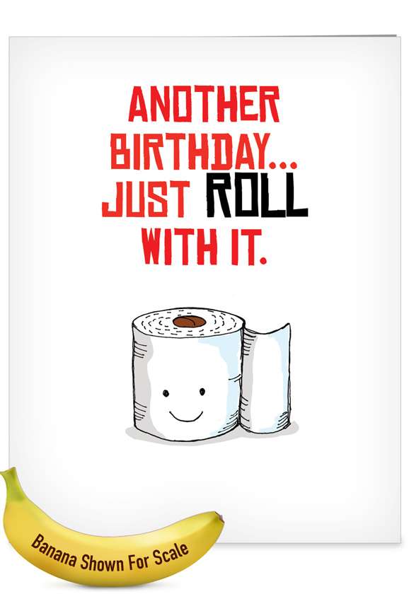 Stylish Birthday Jumbo Paper Greeting Card From NobleWorksCards.com - Birthday Puns - Roll