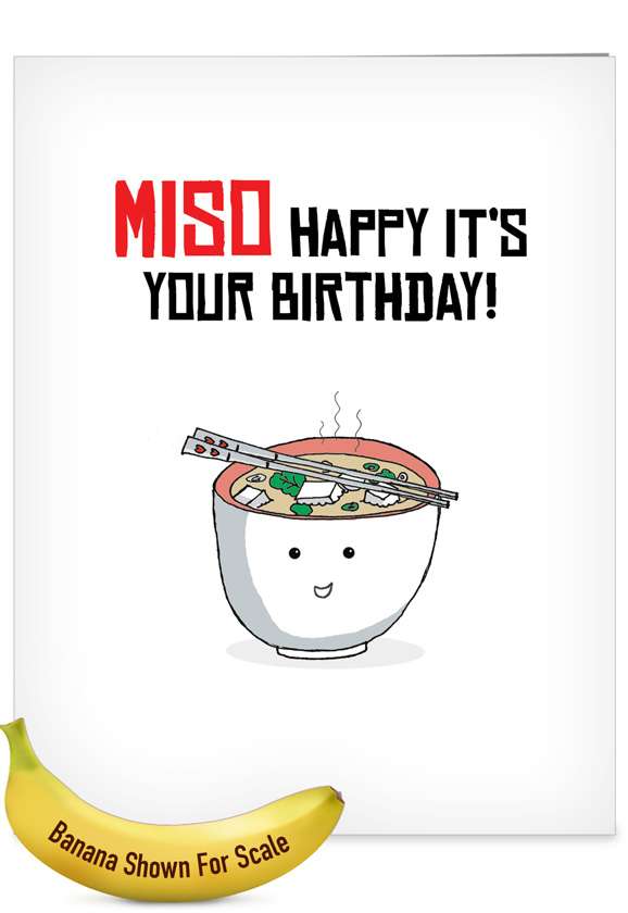 Stylish Birthday Jumbo Paper Greeting Card From NobleWorksCards.com - Birthday Puns - Miso