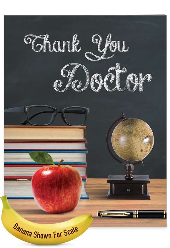 Academic Doctor's Desk: Humorous Teacher Thank You Big Card