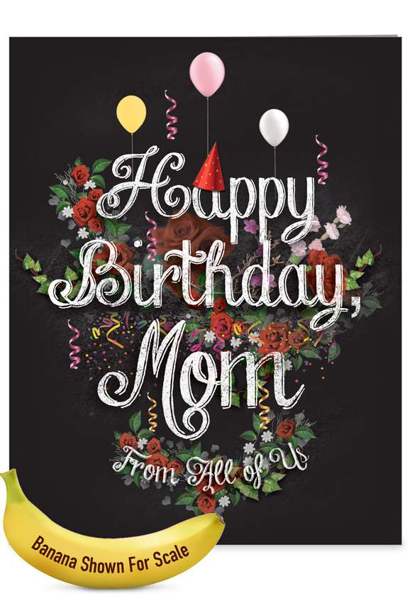 Chalk and Roses: Stylish Birthday Mother Over-sized Paper Card