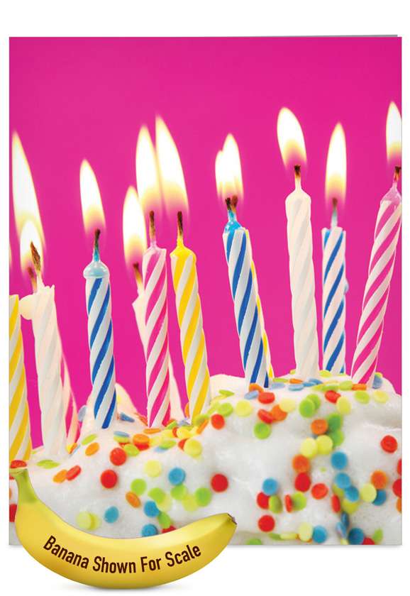 Stylish Birthday Jumbo Paper Greeting Card from NobleWorksCards.com - Candles