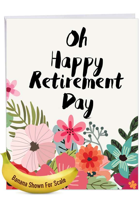 Stylish Retirement Jumbo Paper Greeting Card By Batya Sagy From NobleWorksCards.com - Optimisms