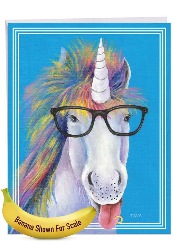 Creative Birthday Jumbo Greeting Card By Janet Tava From NobleWorksCards.com - Unique Unicorns