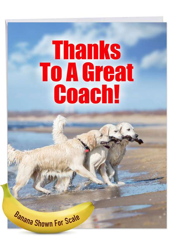 Dog Team: Hysterical Thank You Jumbo Printed Greeting Card