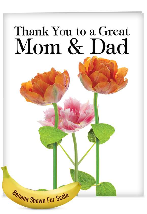 Thank You To A Great Mom And Dad Thank You Jumbo Card