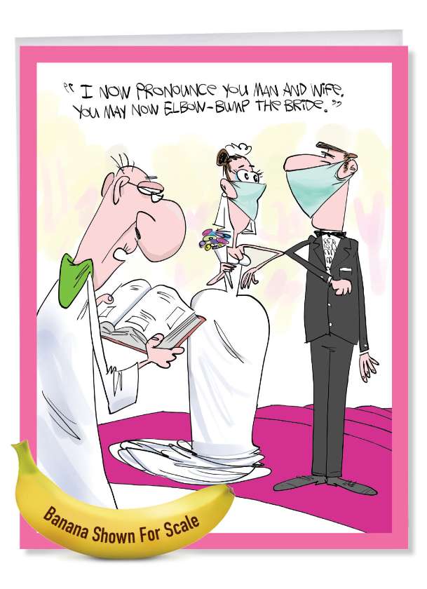 Funny Wedding Congratulations Jumbo Paper Greeting Card By Gary McCoy From NobleWorksCards.com - Elbow Bump