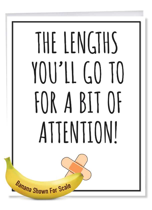 Humorous Get Well Jumbo Paper Greeting Card By James Greenwood From NobleWorksCards.com - Lengths You'll Go