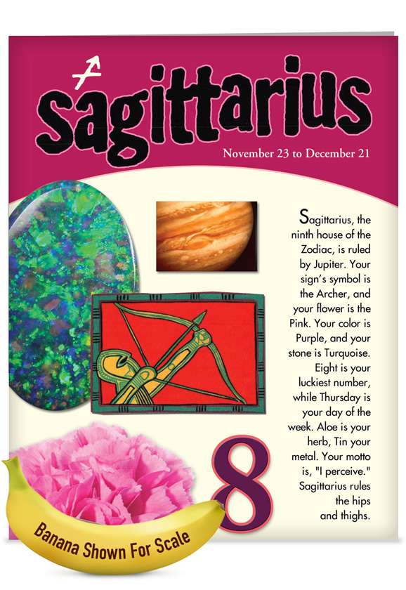 Sagittarius Zodiac Birthday Paper Card