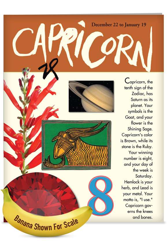 Capricorn Zodiac Birthday Card