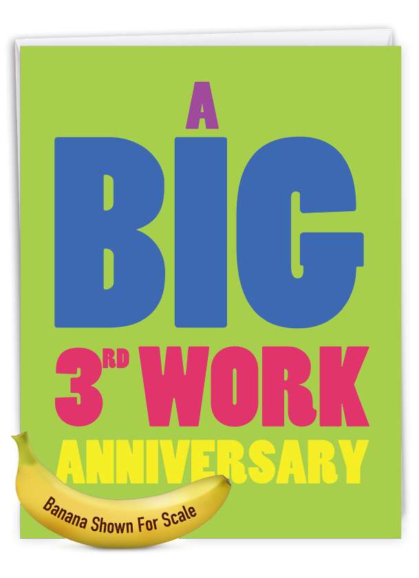 3 Years At Work Milestone Anniversary Large Paper Card