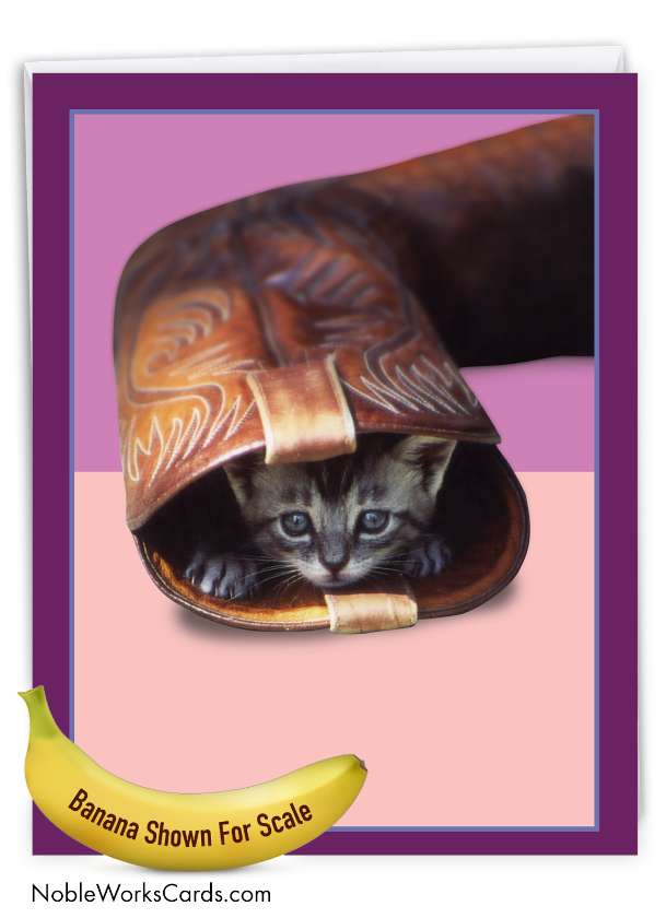 Stylish Birthday Jumbo Card By From NobleWorksCards.com - Feline Footwear - Boot