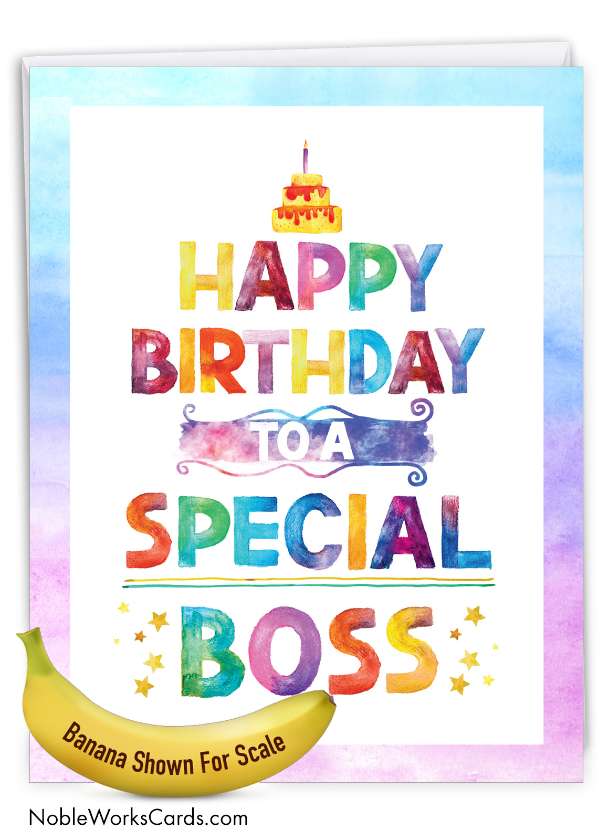 Hysterical Birthday Jumbo Printed Greeting Card By From NobleWorksCards.com - Special Boss