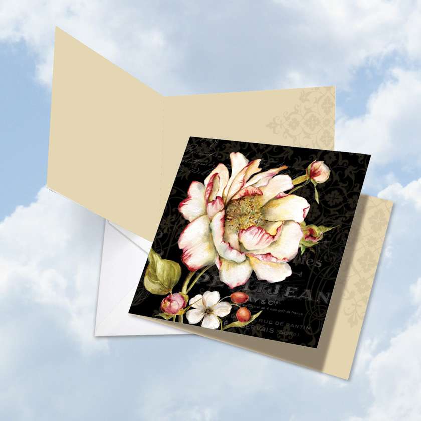 Stylish Thank You Jumbo Square Paper Greeting Card by Carol Robinson from NobleWorksCards.com - Botanica