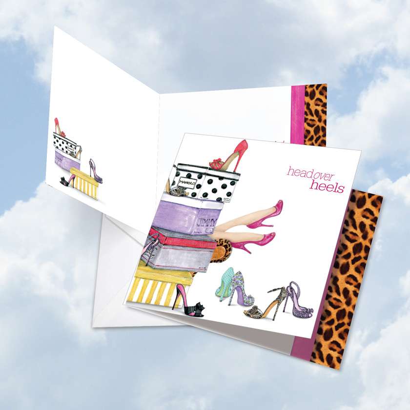 Creative Birthday Jumbo Square Printed Card by Deborah Koncan from NobleWorksCards.com - Head Over Heels