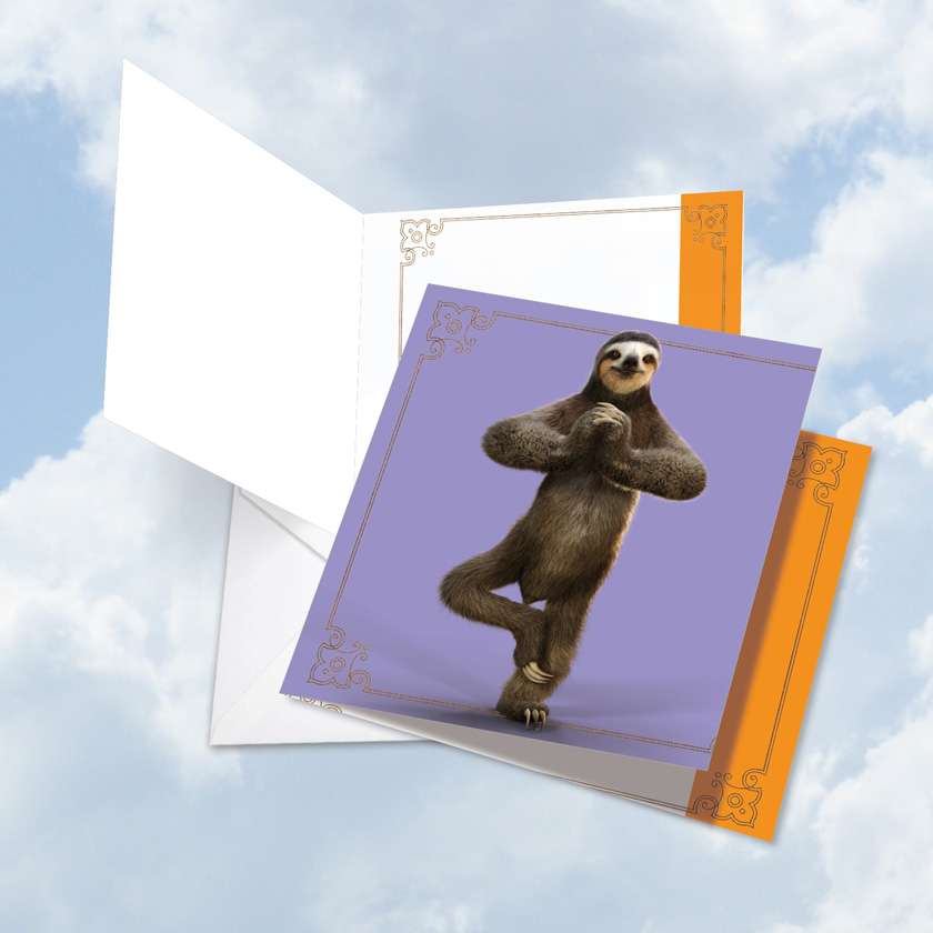 Creative Thank You Jumbo Square-Top Greeting Card By Willow Creek Press From NobleWorksCards.com - Sloth Yoga