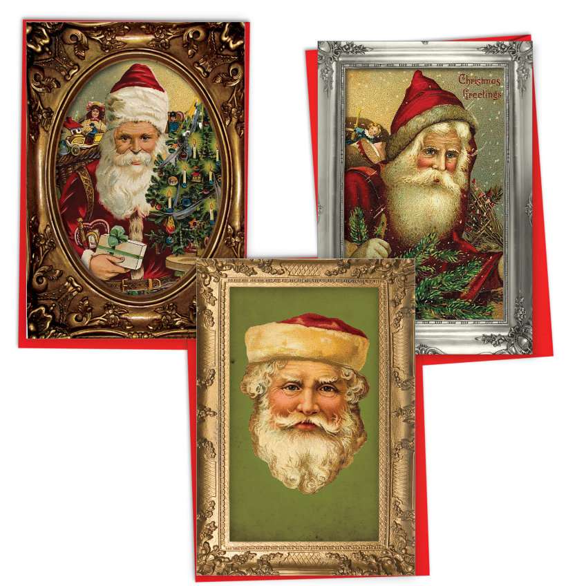 Creative Merry Christmas Printed Greeting Card From NobleWorksCards.com - Picture-Perfect Santas