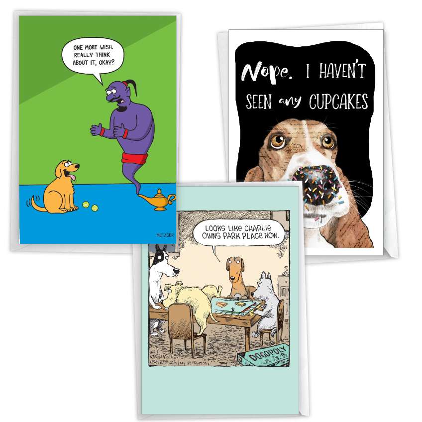 Humorous Birthday Paper Greeting Card By Assorted Artists From NobleWorksCards.com - Dog Toons