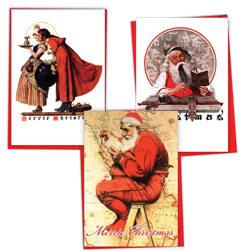 Stylish Merry Christmas Printed Card By Curtis Licensing From NobleWorksCards.com - Rockwell Holidays