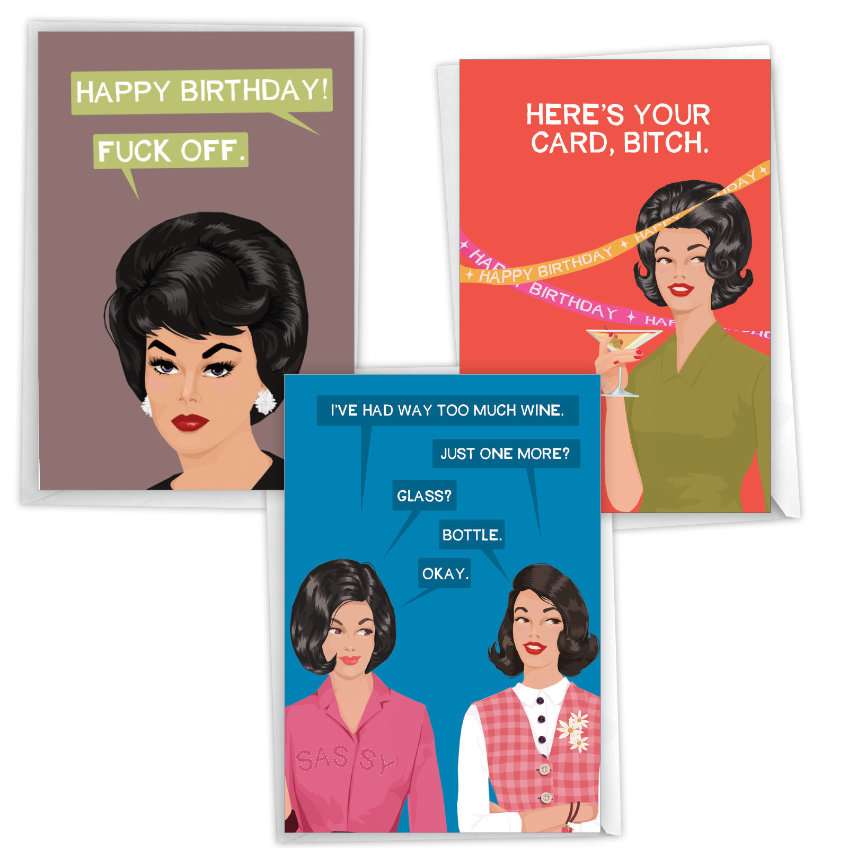 Blunt And Beautiful: Funny Birthday Variety Pack Of 3 Cards