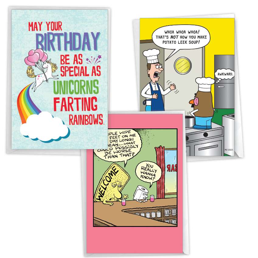 Hilarious Birthday Greeting Card By Assorted Artists From NobleWorksCards.com - Bathroom Humor